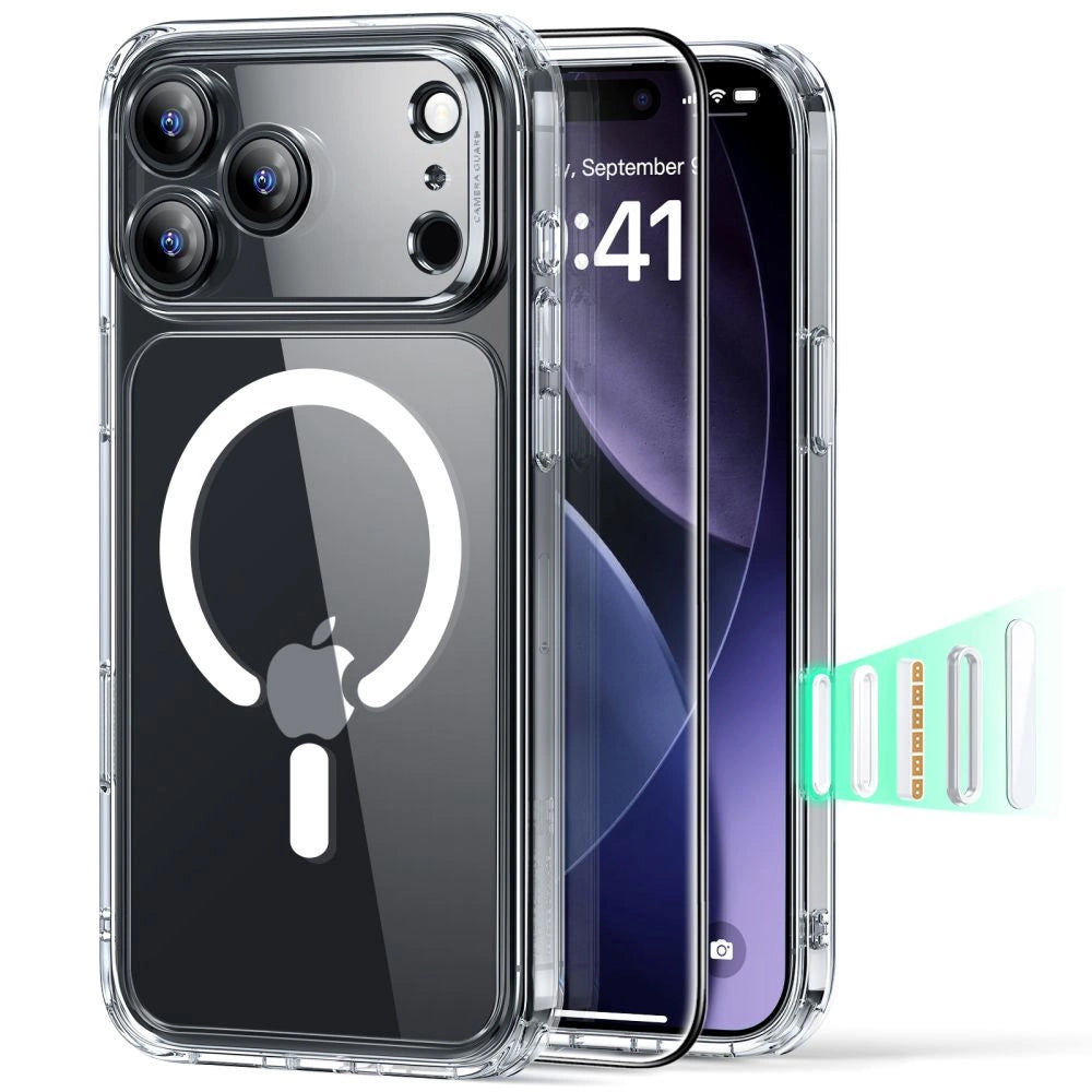 Coque MagSafe pour Apple iPhone 17 Pro Max, ESR, Classic Hybrid avec Protecteur d'Écran, Transparente