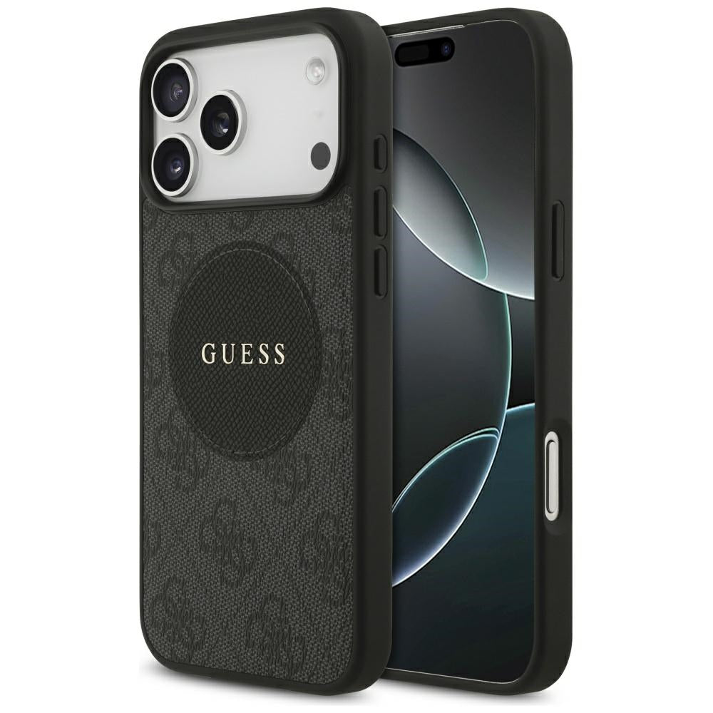 Étui MagSafe pour Apple iPhone 17 Pro Max, Guess, 4G Circle Classic Logo, Noir