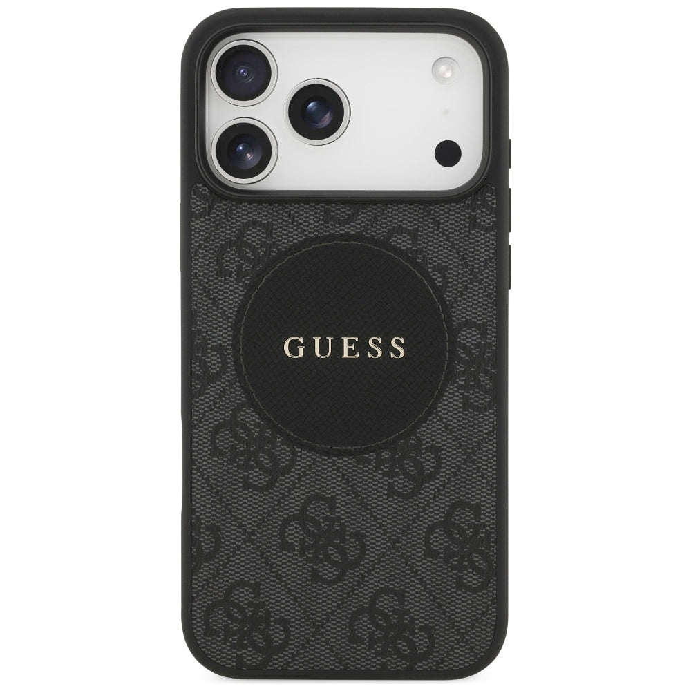 Étui MagSafe pour Apple iPhone 17 Pro Max, Guess, 4G Circle Classic Logo, Noir
