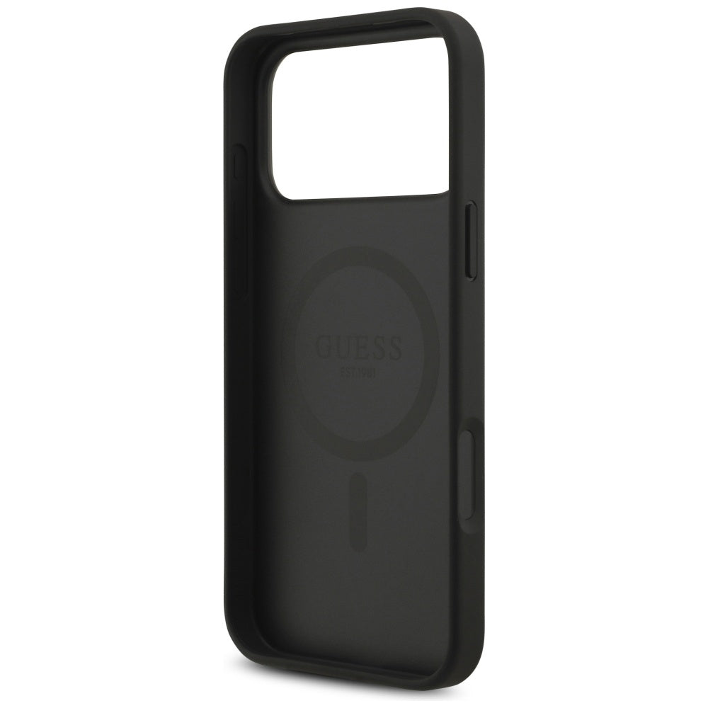 Étui MagSafe pour Apple iPhone 17 Pro Max, Guess, 4G Circle Classic Logo, Noir