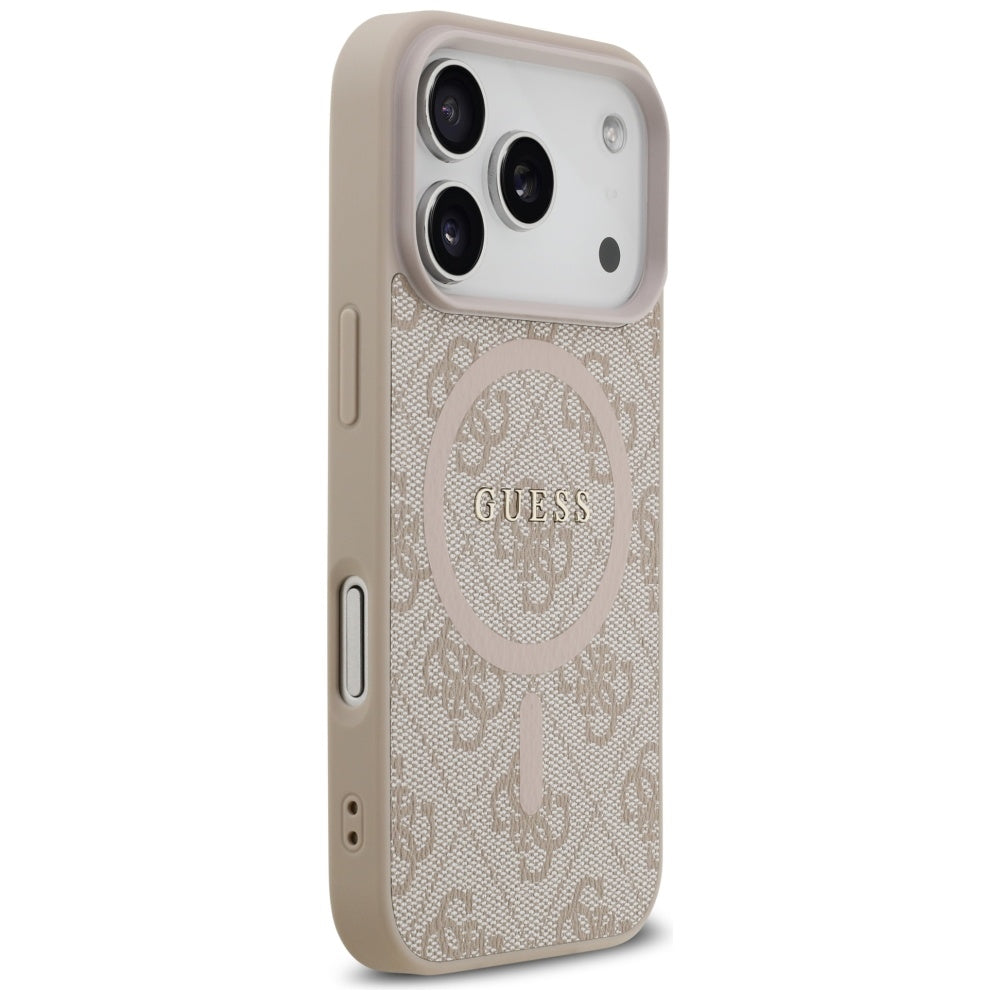 Coque MagSafe pour Apple iPhone 17 Pro Max, Guess, 4G Ring Classic Logo, Rose