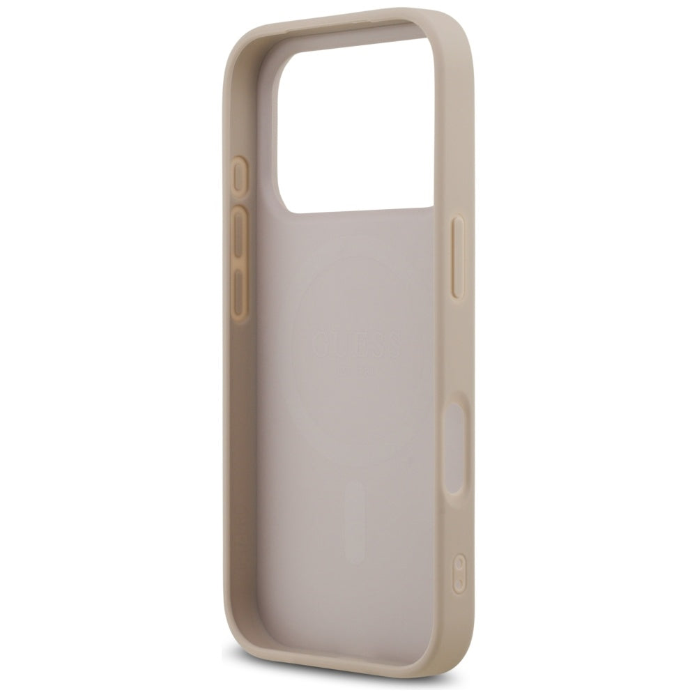 Coque MagSafe pour Apple iPhone 17 Pro Max, Guess, 4G Ring Classic Logo, Rose