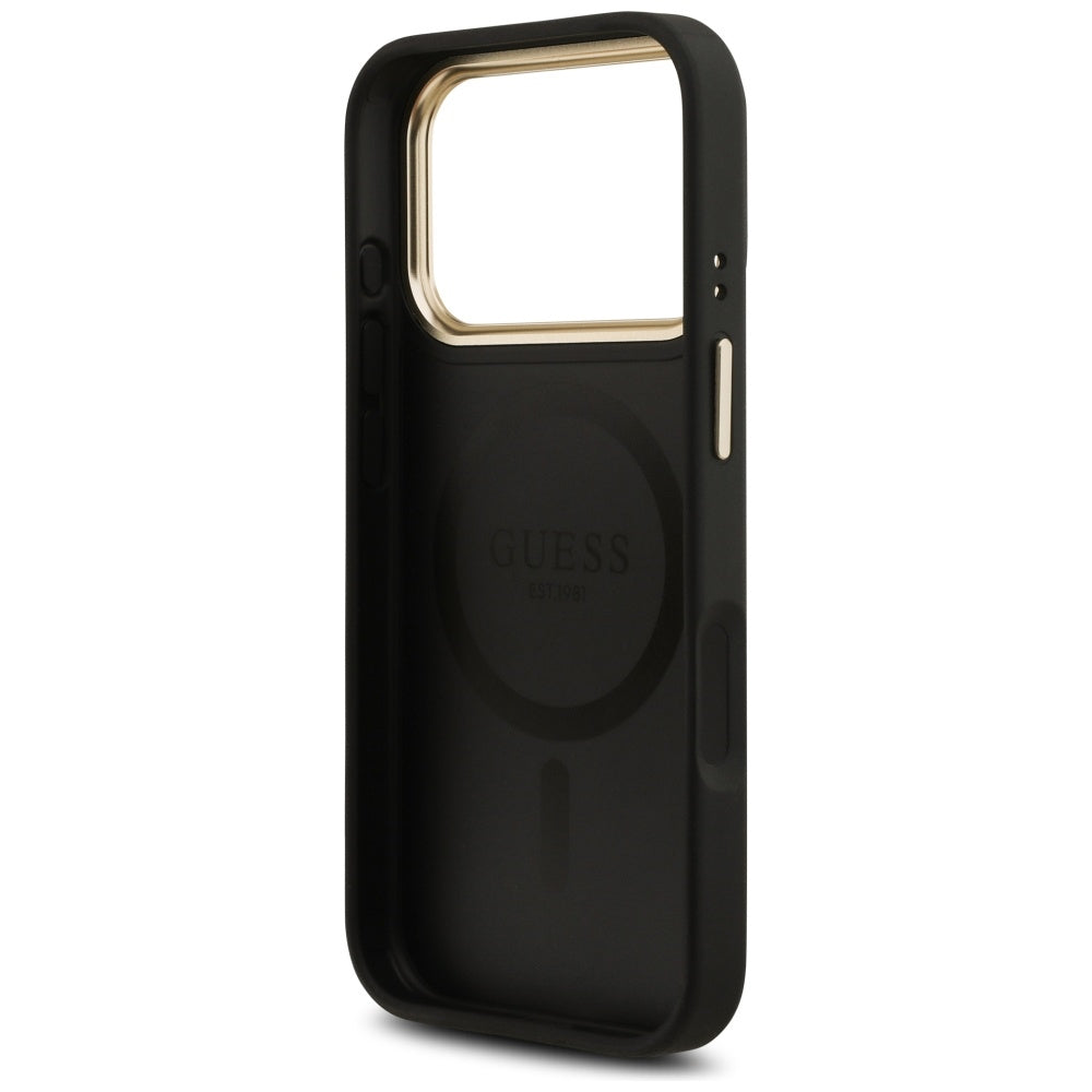 Coque MagSafe pour Apple iPhone 17 Pro Max, Guess, 4G Stripe, Noire