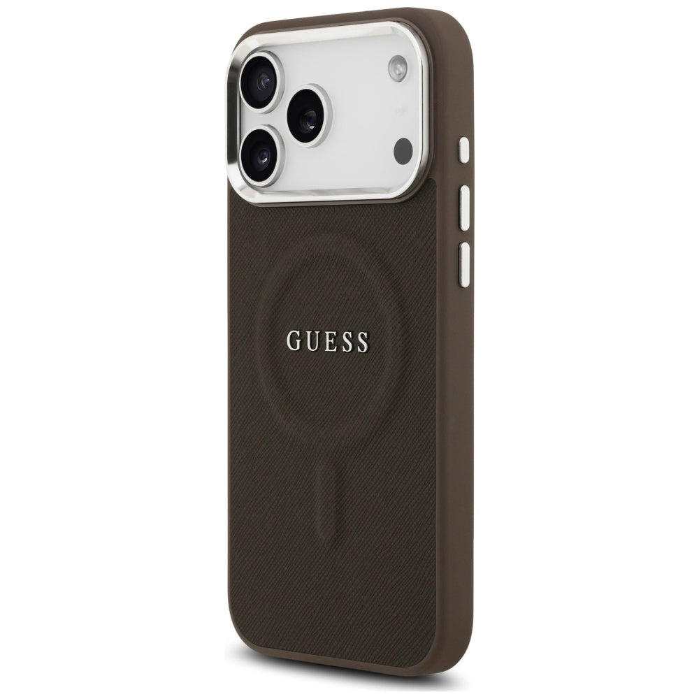 Étui MagSafe pour Apple iPhone 17 Pro Max, Guess, Classic Logo, Marron
