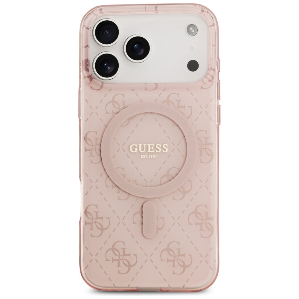 Étui MagSafe pour Apple iPhone 17 Pro Max, Guess, IML 4G Background, Rose