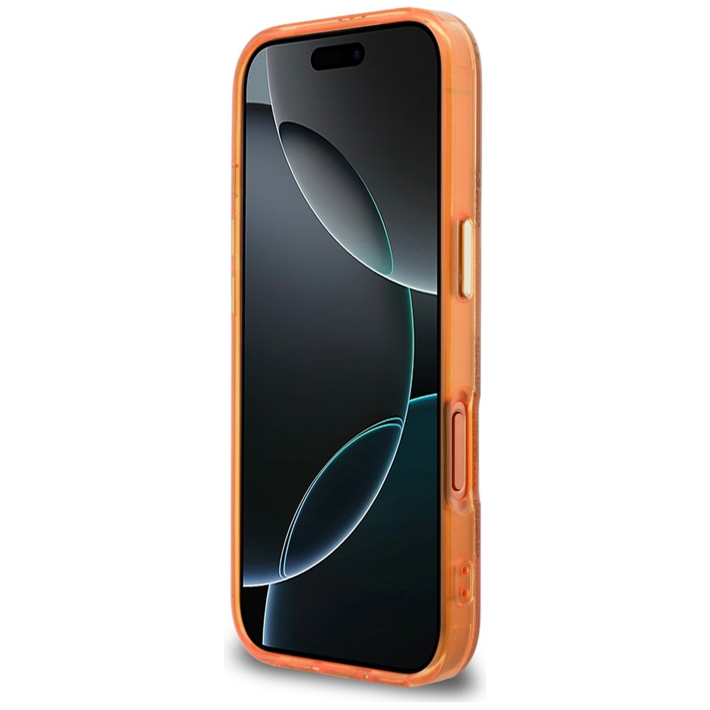 Coque MagSafe pour Apple iPhone 17 Pro Max, Guess, IML Peony Dot, Orange