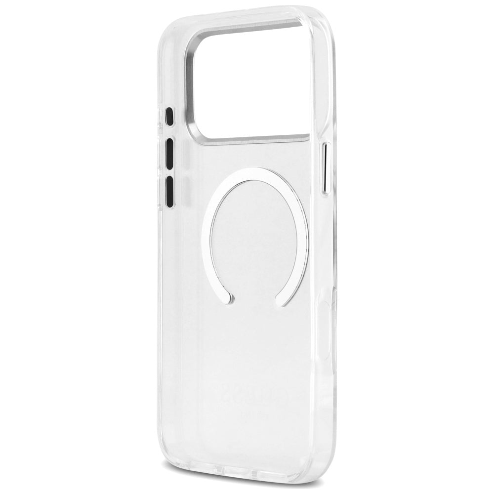 MagSafe Case for Apple iPhone 17 Pro Max, Guess, Metal Outline, Silver