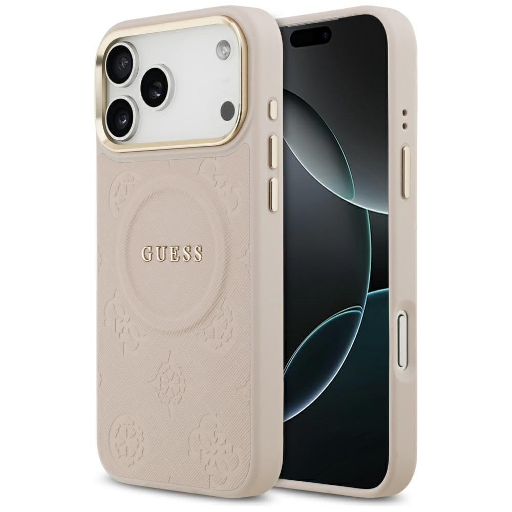 Coque MagSafe pour Apple iPhone 17 Pro Max, Guess, Peony Hot Stamp, Rose