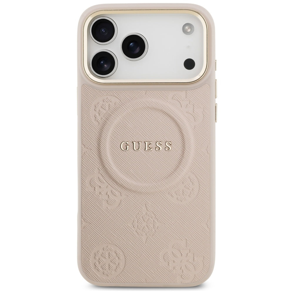 Coque MagSafe pour Apple iPhone 17 Pro Max, Guess, Peony Hot Stamp, Rose