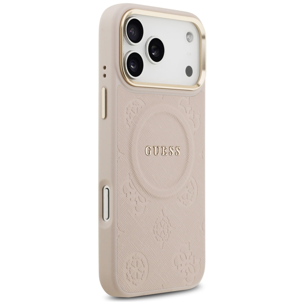 Coque MagSafe pour Apple iPhone 17 Pro Max, Guess, Peony Hot Stamp, Rose