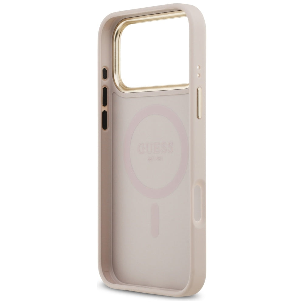 Coque MagSafe pour Apple iPhone 17 Pro Max, Guess, Peony Hot Stamp, Rose