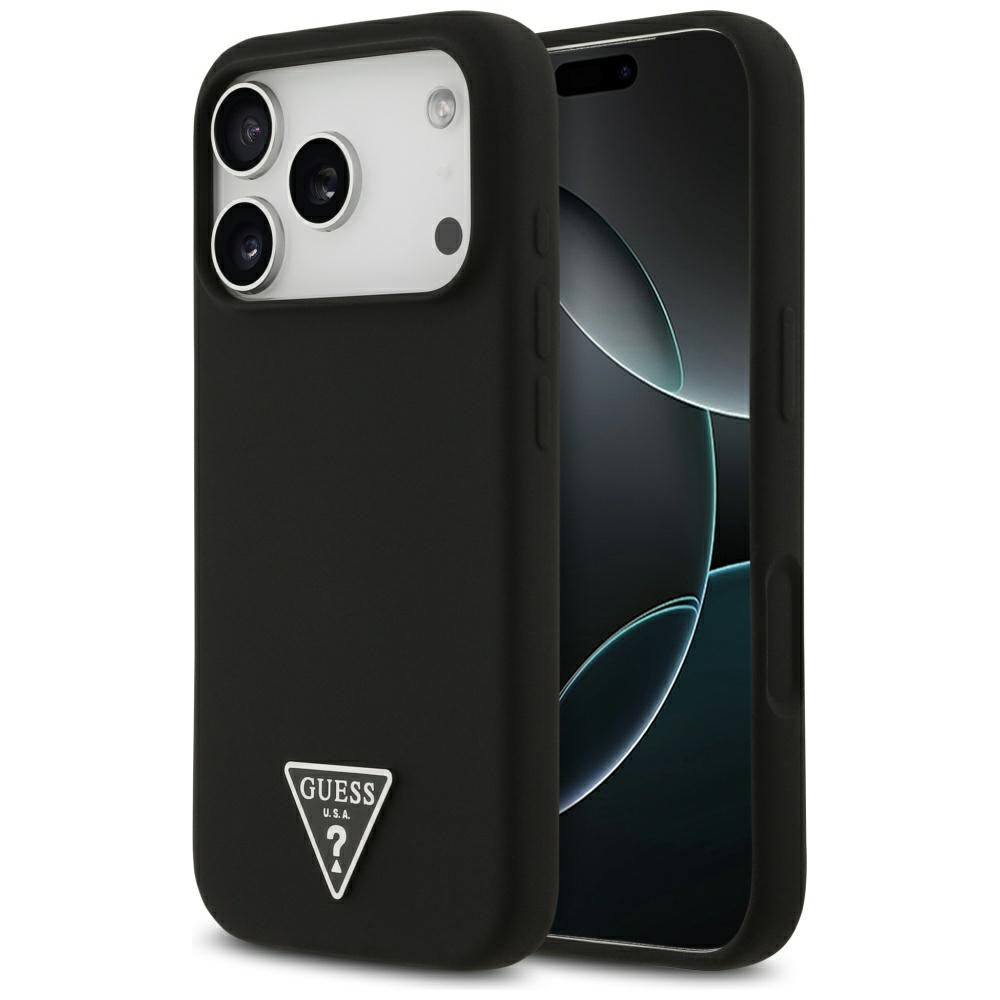 Étui MagSafe pour Apple iPhone 17 Pro Max, Guess, Logo Triangle, Noir