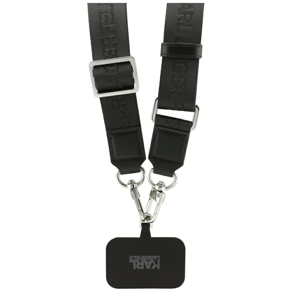 Coque MagSafe pour Apple iPhone 17 Pro Max, Karl Lagerfeld, Big Strap Choupette Metal Logo, Noire