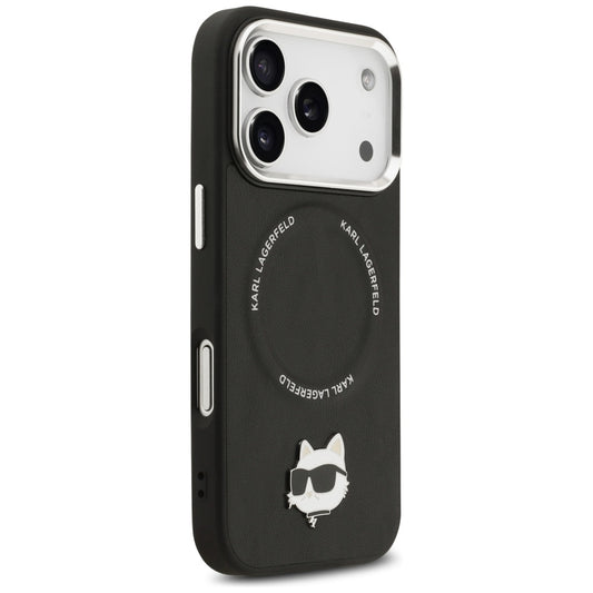 Coque MagSafe pour Apple iPhone 17 Pro Max, Karl Lagerfeld, Choupette Pin, Noire