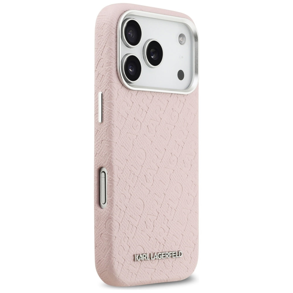 Étui MagSafe pour Apple iPhone 17 Pro Max, Karl Lagerfeld, FW Stamped Karl, Rose