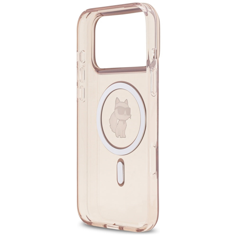 Coque MagSafe pour Apple iPhone 17 Pro Max, Karl Lagerfeld, IML Choupette, Rose
