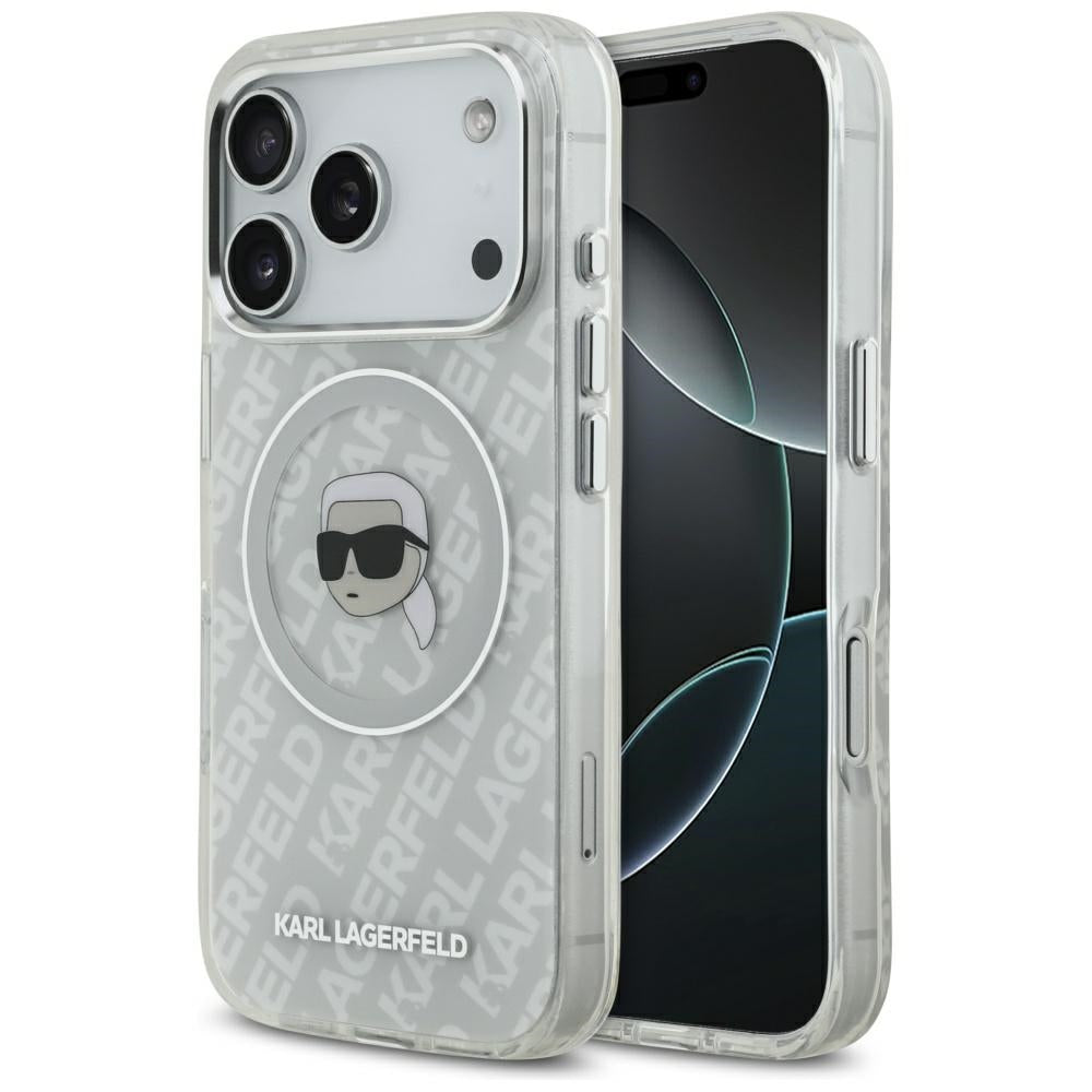MagSafe Case for Apple iPhone 17 Pro Max, Karl Lagerfeld, IML Karl's Head, Grey
