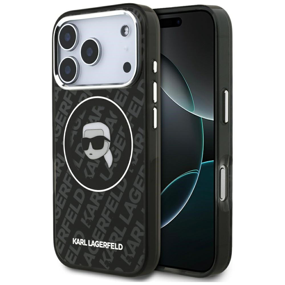 Housse MagSafe pour Apple iPhone 17 Pro Max, Karl Lagerfeld, IML Karl's Head, Noire