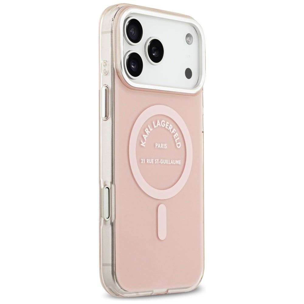 Housse MagSafe pour Apple iPhone 17 Pro Max, Karl Lagerfeld, IML Logo RSG, Rose