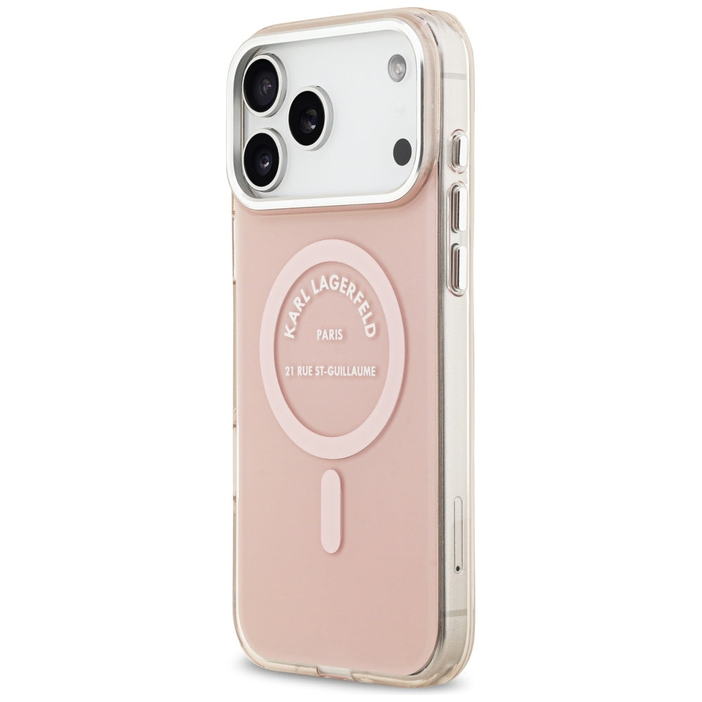 Housse MagSafe pour Apple iPhone 17 Pro Max, Karl Lagerfeld, IML Logo RSG, Rose