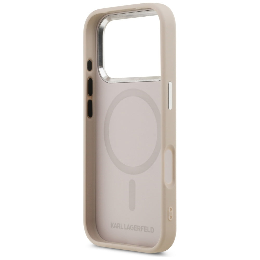 Coque MagSafe pour Apple iPhone 17 Pro Max, Karl Lagerfeld, Karl & Choupette Pins, Rose