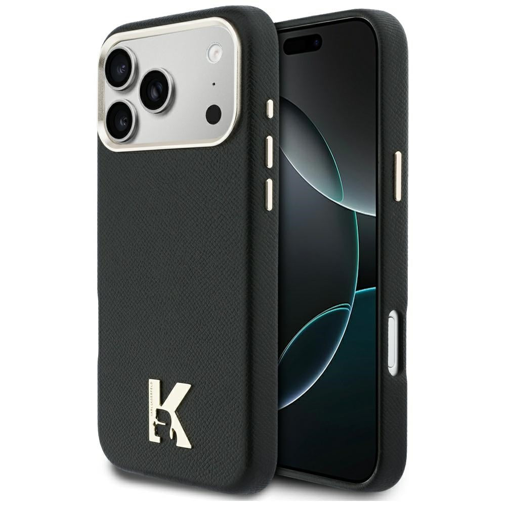 Étui MagSafe pour Apple iPhone 17 Pro Max, Karl Lagerfeld, logo Karl Head, Noir