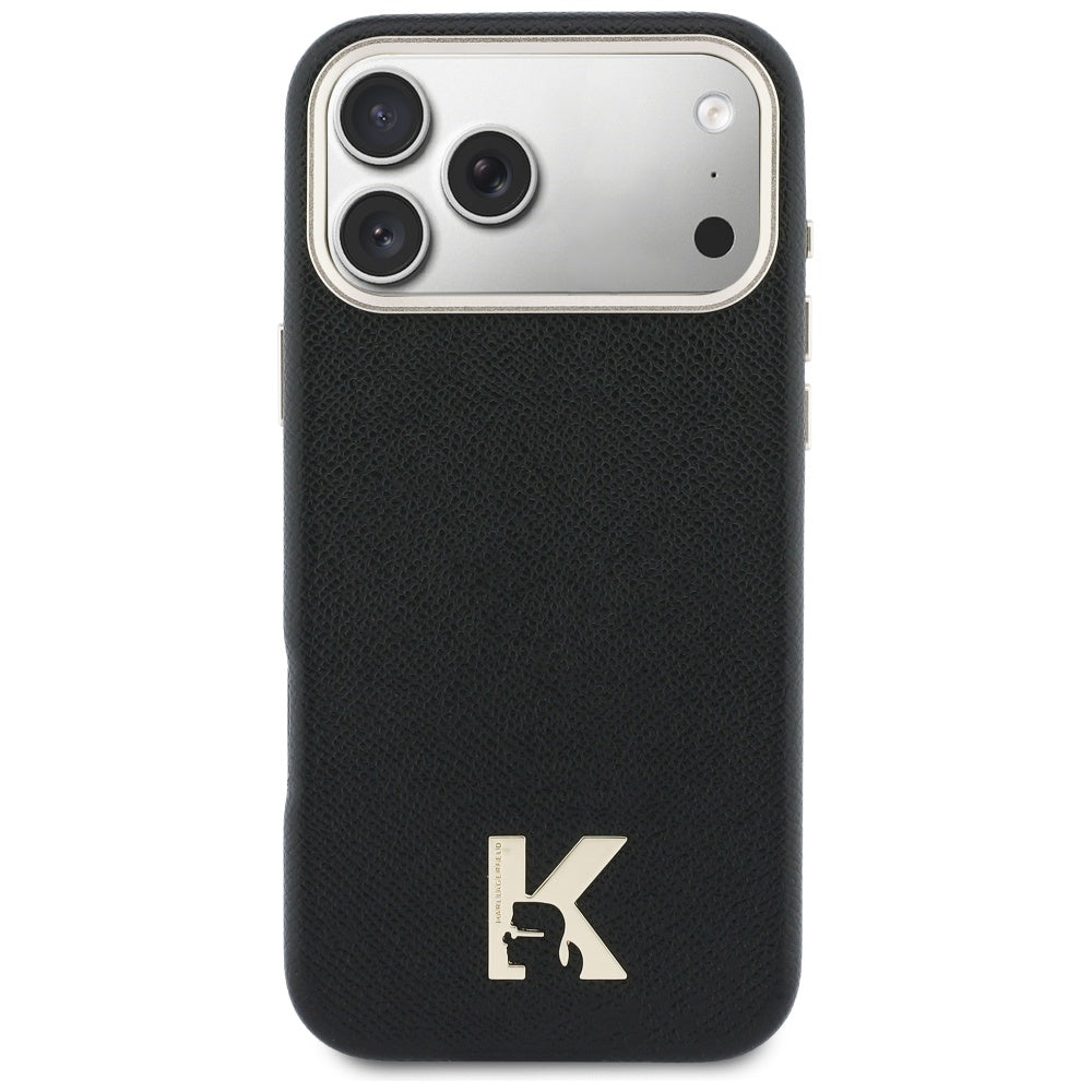 Étui MagSafe pour Apple iPhone 17 Pro Max, Karl Lagerfeld, logo Karl Head, Noir