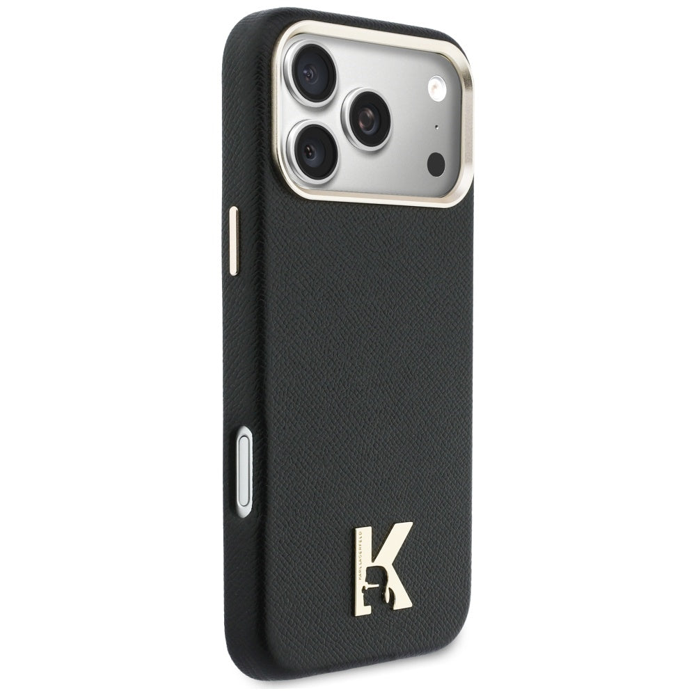 Étui MagSafe pour Apple iPhone 17 Pro Max, Karl Lagerfeld, logo Karl Head, Noir