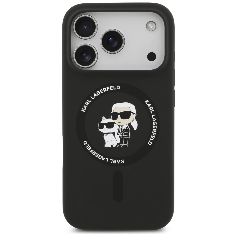 MagSafe Case for Apple iPhone 17 Pro Max, Karl Lagerfeld, Ring Karl & Choupette, Black
