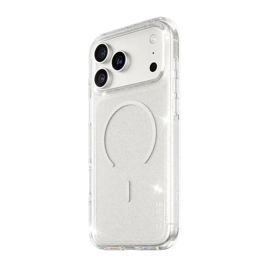 Coque MagSafe pour Apple iPhone 17 Pro Max, PanzerGlass, Care Urban Explorer Star Lit, Transparente Blanche