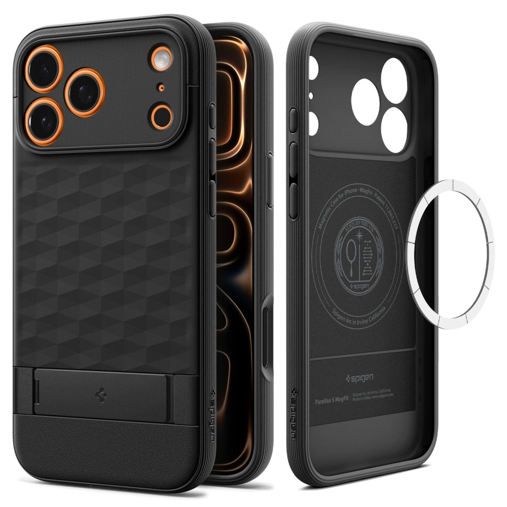 Coque MagSafe pour Apple iPhone 17 Pro Max, Spigen, Caseology Parallax S, Noir Mat