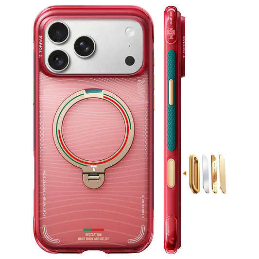 Coque MagSafe pour Apple iPhone 17 Pro Max, Torras, Ostand Q3 Air, Wave of Passion