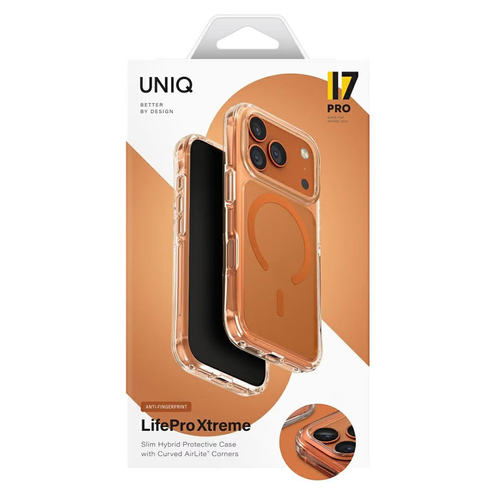 Étui MagSafe pour Apple iPhone 17 Pro Max, UNIQ, LifePro Xtreme MagClick, Orange