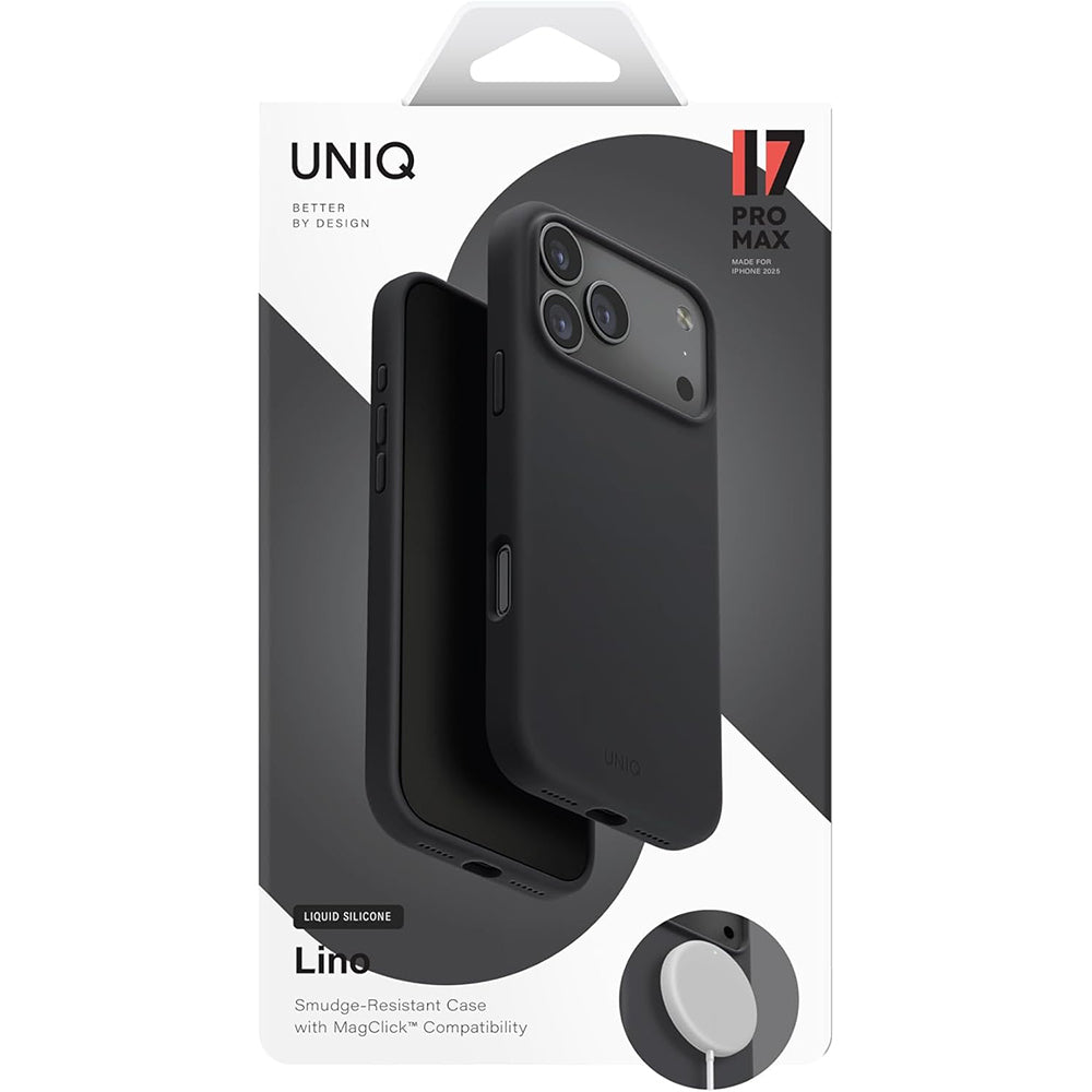 Étui MagSafe pour Apple iPhone 17 Pro Max, UNIQ, Lino MagClick, Noir