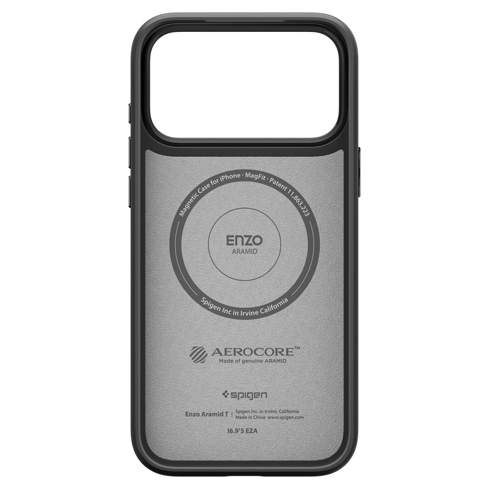Coque MagSafe pour Apple iPhone 17 Pro, Spigen, Enzo Aramid T, Noire ACS09959