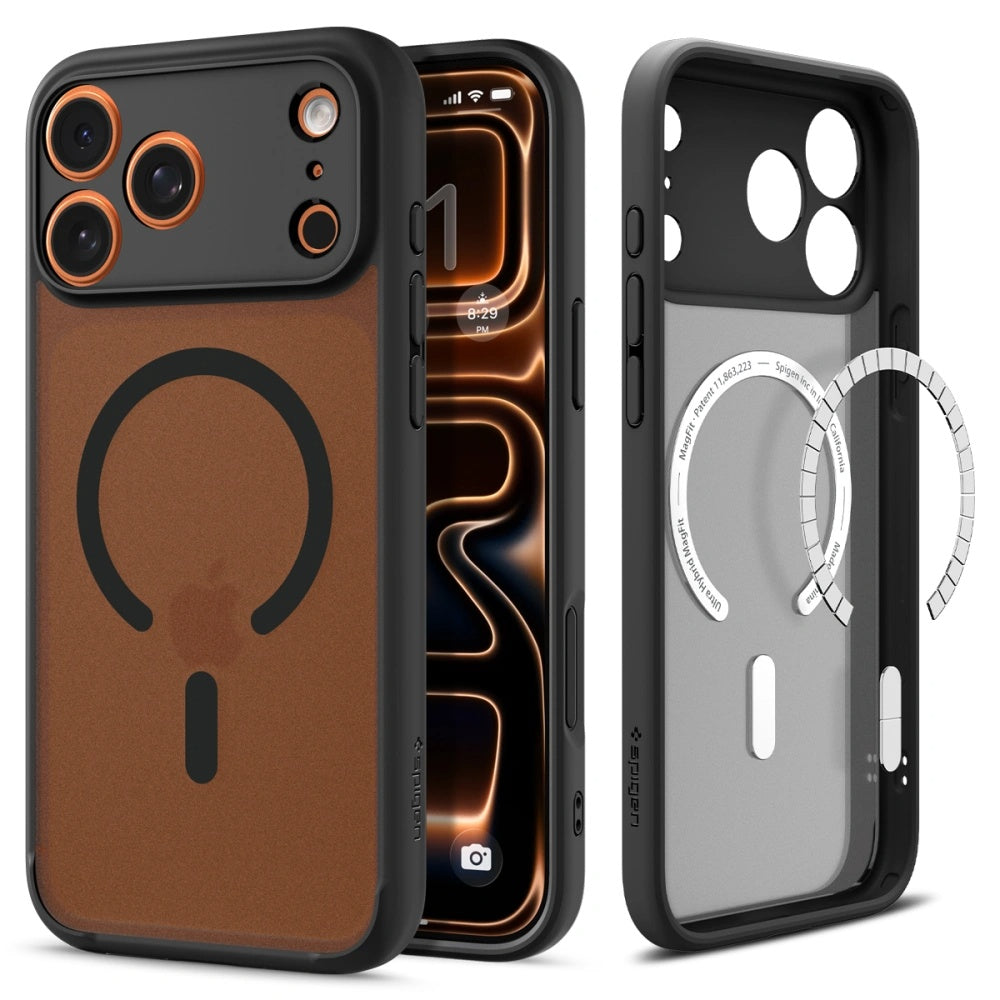 Coque MagSafe pour Apple iPhone 17 Pro, Spigen, Ultra Hybrid, Noir Satiné ACS10349