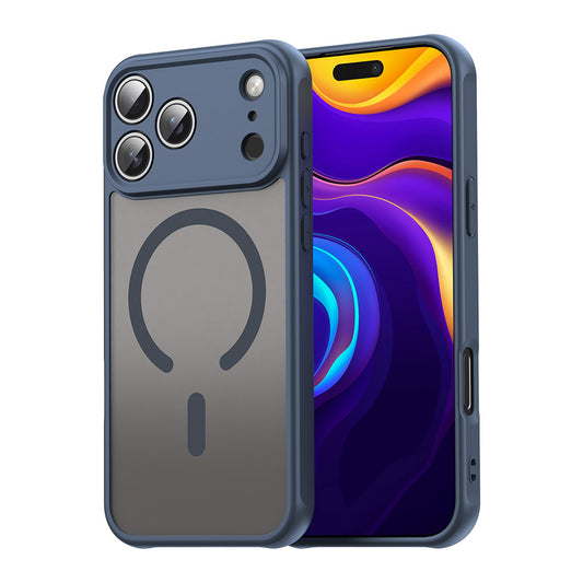 MagSafe Case for Apple iPhone 17 Pro, Techsuit, HaloFrost II, Navy Blue