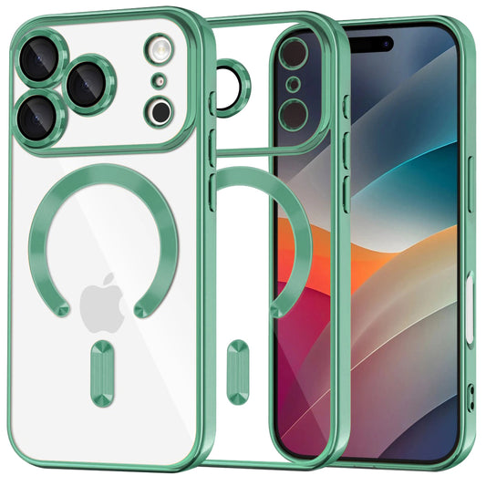 Coque MagSafe pour Apple iPhone 17 Pro, Techsuit, Luxury Crystal, Vert Clair