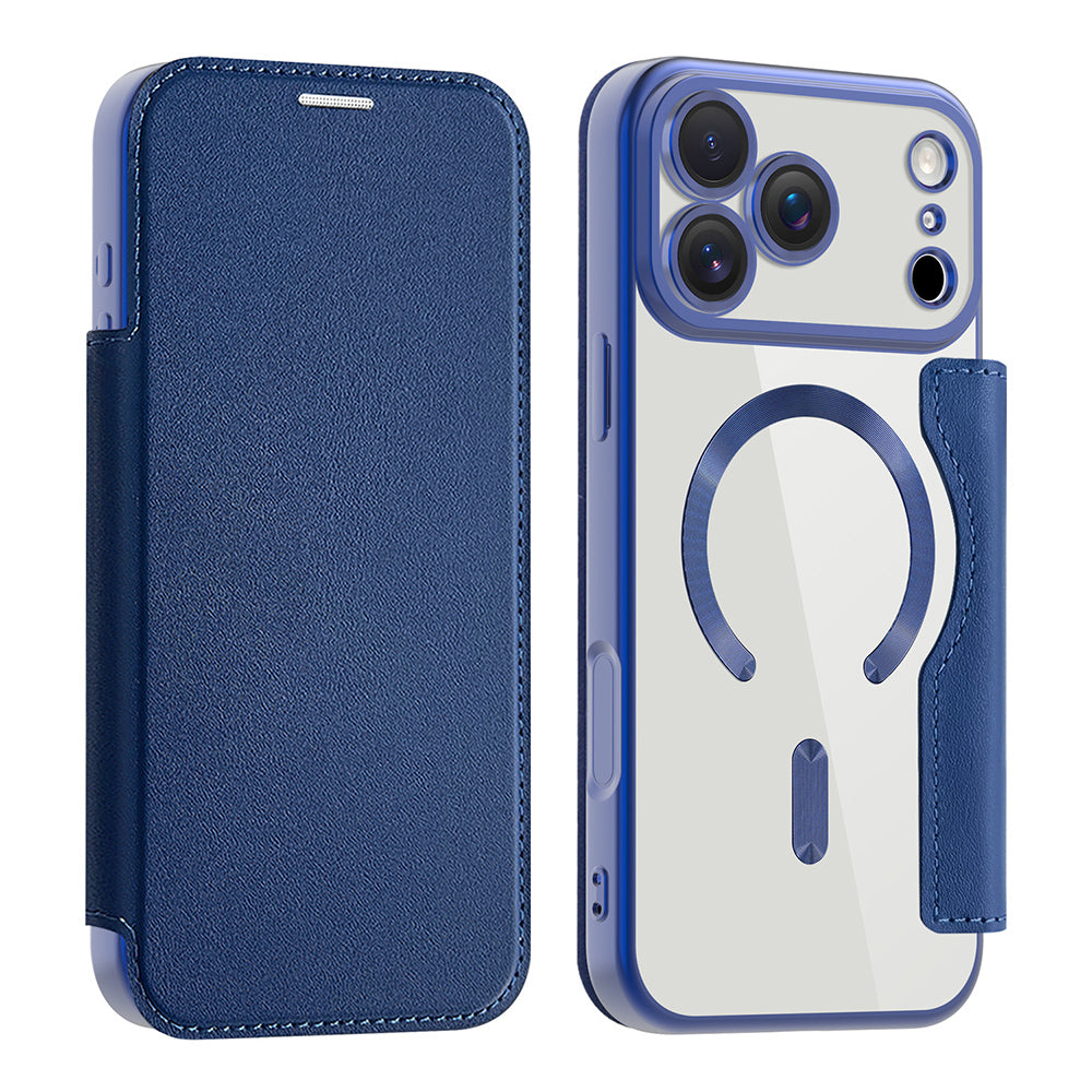 Étui MagSafe pour Apple iPhone 17 Pro, Techsuit, SmartMag Book, Bleu