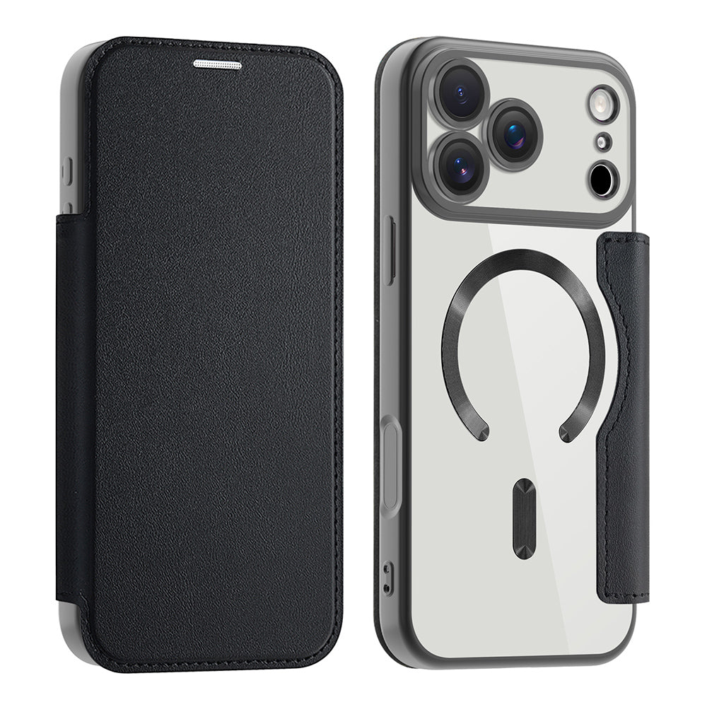 Housse MagSafe pour Apple iPhone 17 Pro, Techsuit, SmartMag Book, Noire