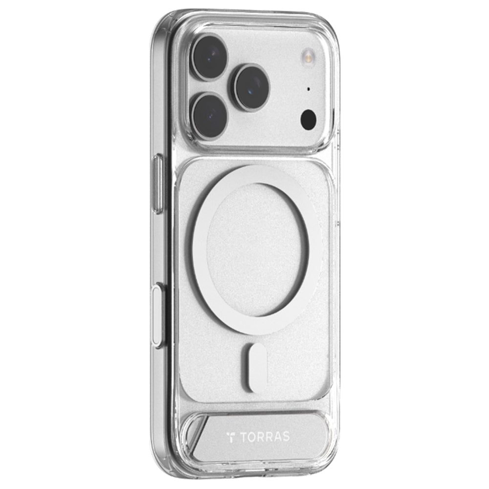 Coque MagSafe pour Apple iPhone 17 Pro, Torras, Pstand, Transparente