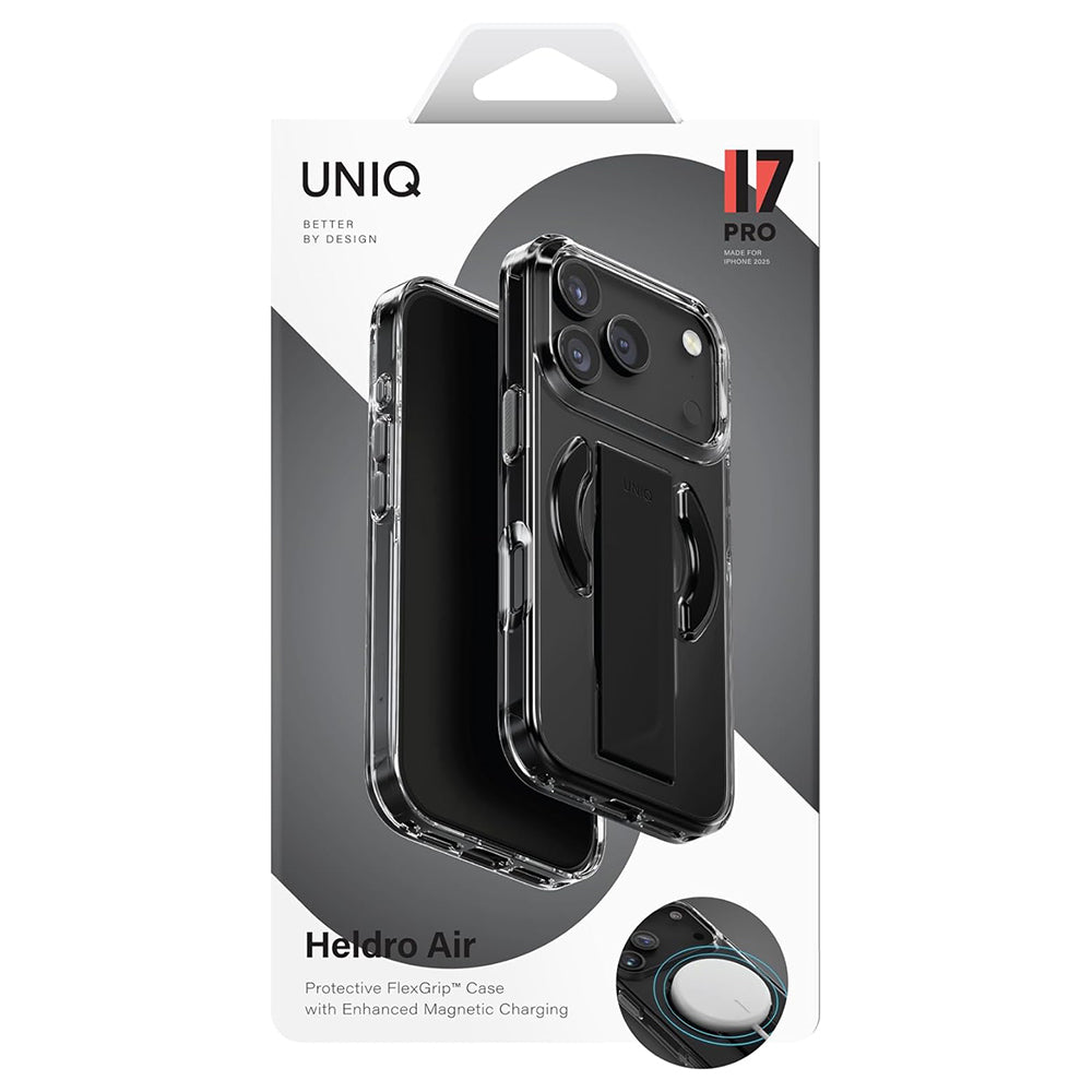 Coque MagSafe pour Apple iPhone 17 Pro, UNIQ, Heldro Air MagClick, Noire