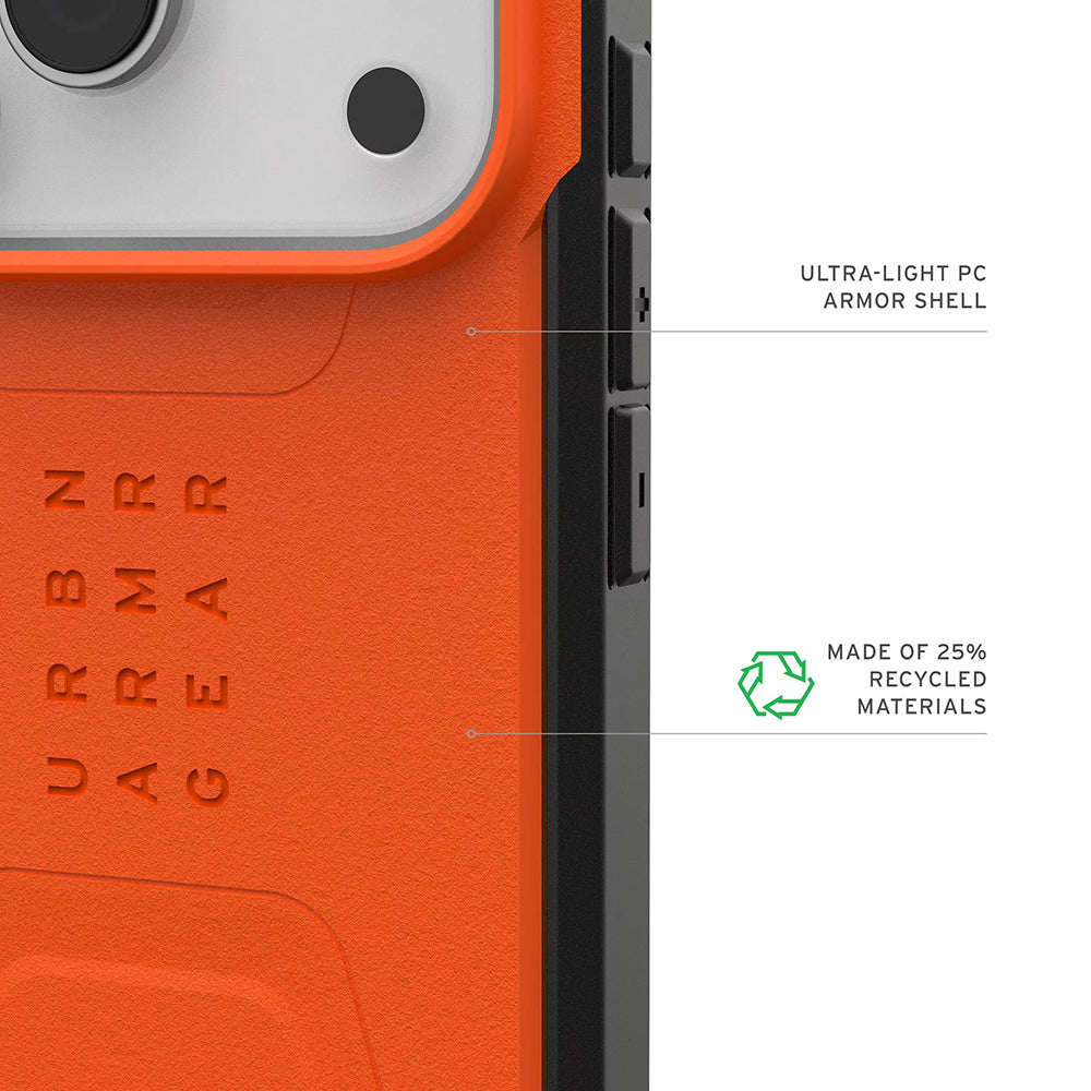 Coque MagSafe pour Apple iPhone 17 Pro, Urban Armor Gear, Civilian, Orange