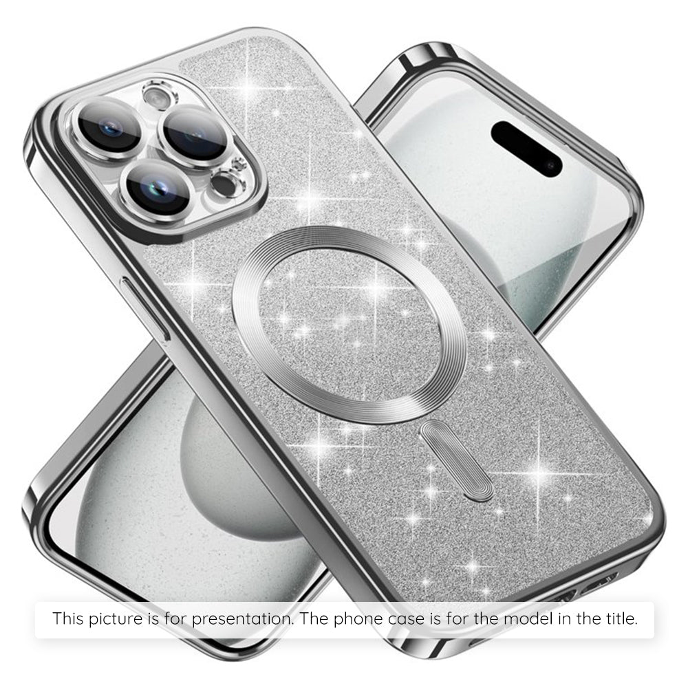 Coque MagSafe pour Apple iPhone 17, Techsuit, Luxury Glitter, Argentée