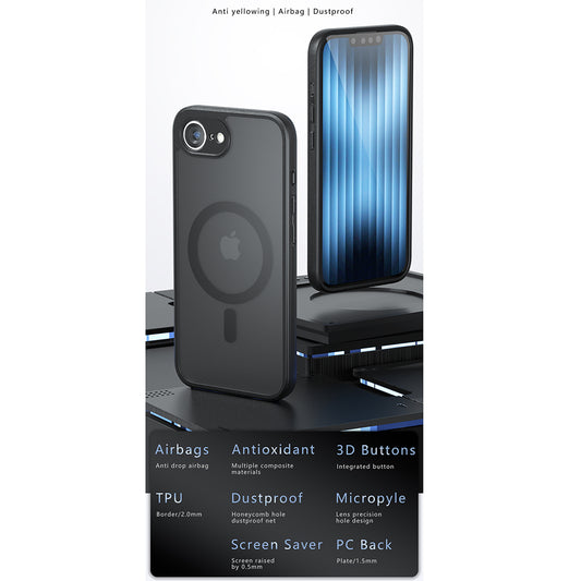 Étui MagSafe pour Apple iPhone 17, Techsuit, PureFrost, Noir