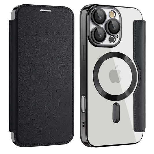 Étui MagSafe pour Apple iPhone 17, Techsuit, SmartMag Book, Noir