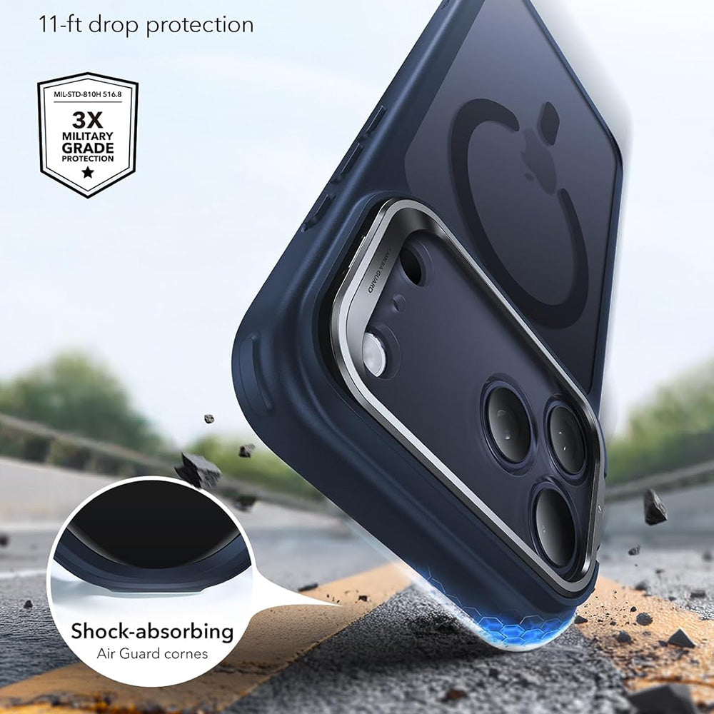 Coque MagSafe pour Apple iPhone 18 Pro / 17 Pro, ESR, Classic Hybrid Kickstand, Bleu Satiné