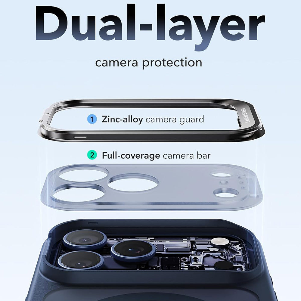 Coque MagSafe pour Apple iPhone 18 Pro / 17 Pro, ESR, Classic Hybrid Kickstand, Bleu Satiné