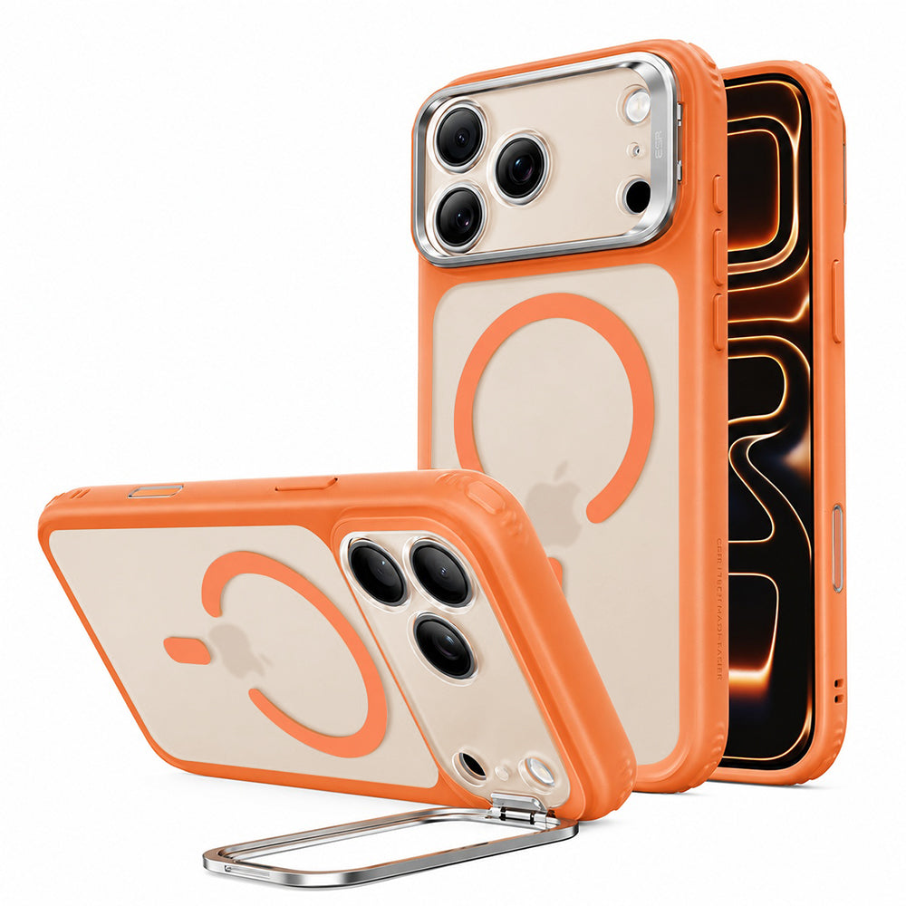 Coque MagSafe pour Apple iPhone 18 Pro / 17 Pro, ESR, Classic Hybrid Kickstand, Orange Satinée