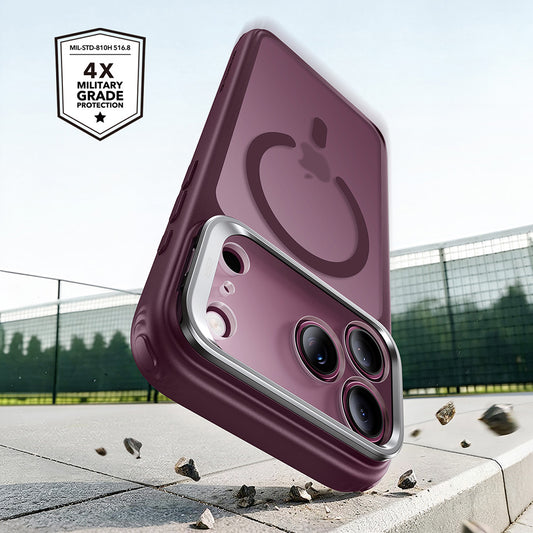 Coque MagSafe pour Apple iPhone 18 Pro / 17 Pro, ESR, Classic Hybrid Kickstand, Bordeaux Foncé Satiné